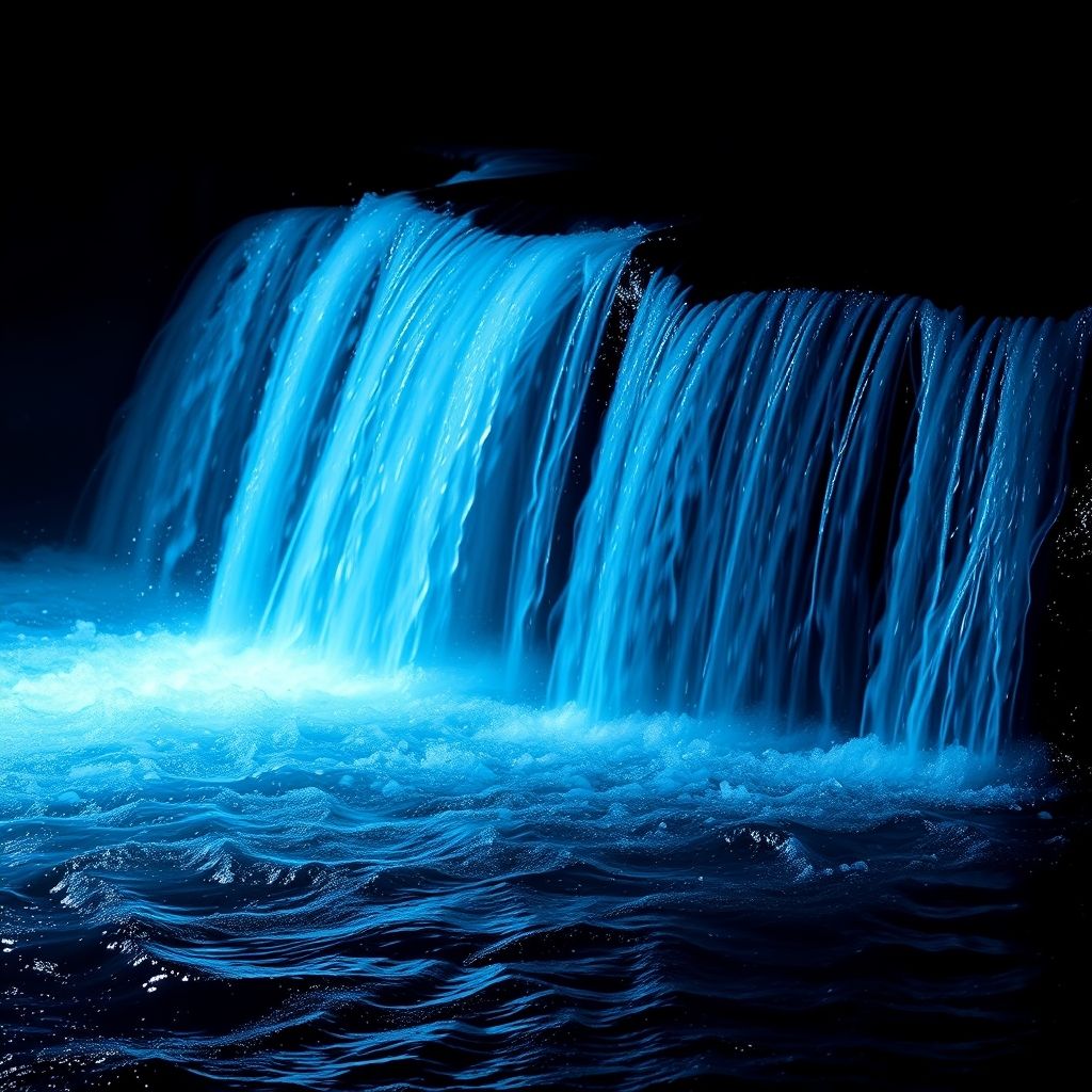 Une voiture de sport bleue traverse une cascade d’eau, créant des éclaboussures lumineuses sur un fond sombre flou. La surface brillante reflète des nuances vibrantes et la lumière souligne ses lignes aérodynamiques et sa finition laquée. Des rayons intenses accentuent le mouvement dynamique et l’écoulement de l’eau. L’ambiance nocturne et l’action excitante suggèrent vitesse et adrénaline, captivant l’attention avec une composition puissante et énergétique. L’atmosphère allie luxe et excitation, invitant à admirer l’art et l’ingénierie du véhicule dans ce moment cinématographique vibrant.